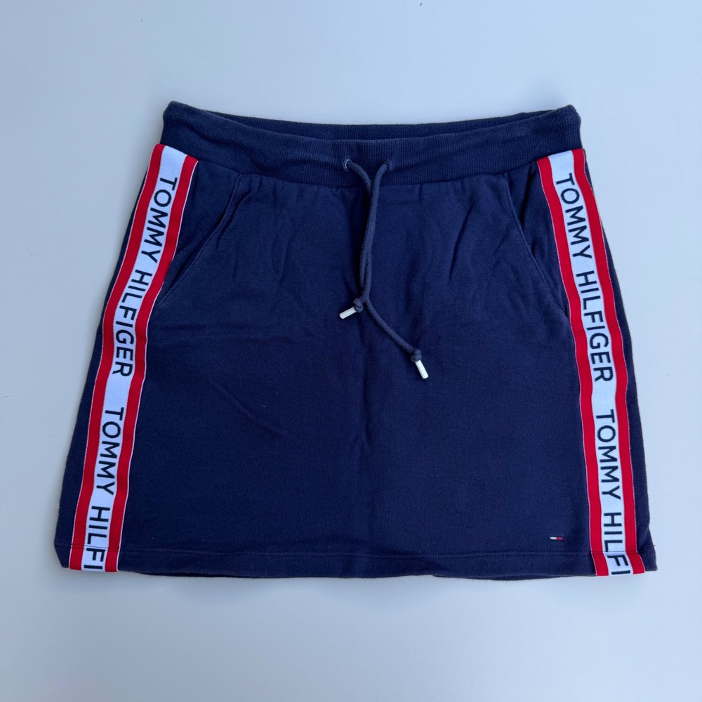 Tommy Hilfiger Skirt Logo Tape Side Stripe Navy Sporty Preppy Athleisure XXS